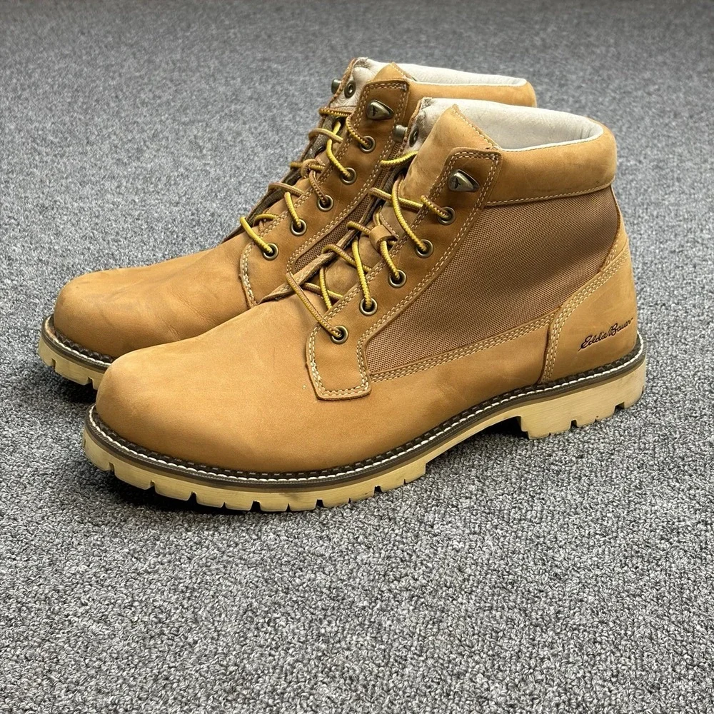 Eddie Bauer Severson Brown Leather Lace Up Moc Boots Men US 13 Gorpcore 0046-273